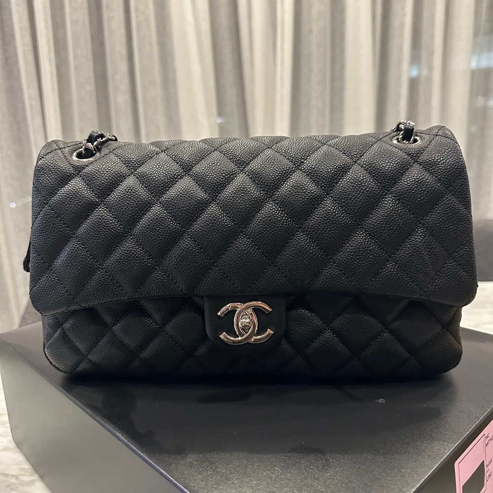 Chanel Easy Caviar Single Flap Bag in Black - Picture 1 of 14